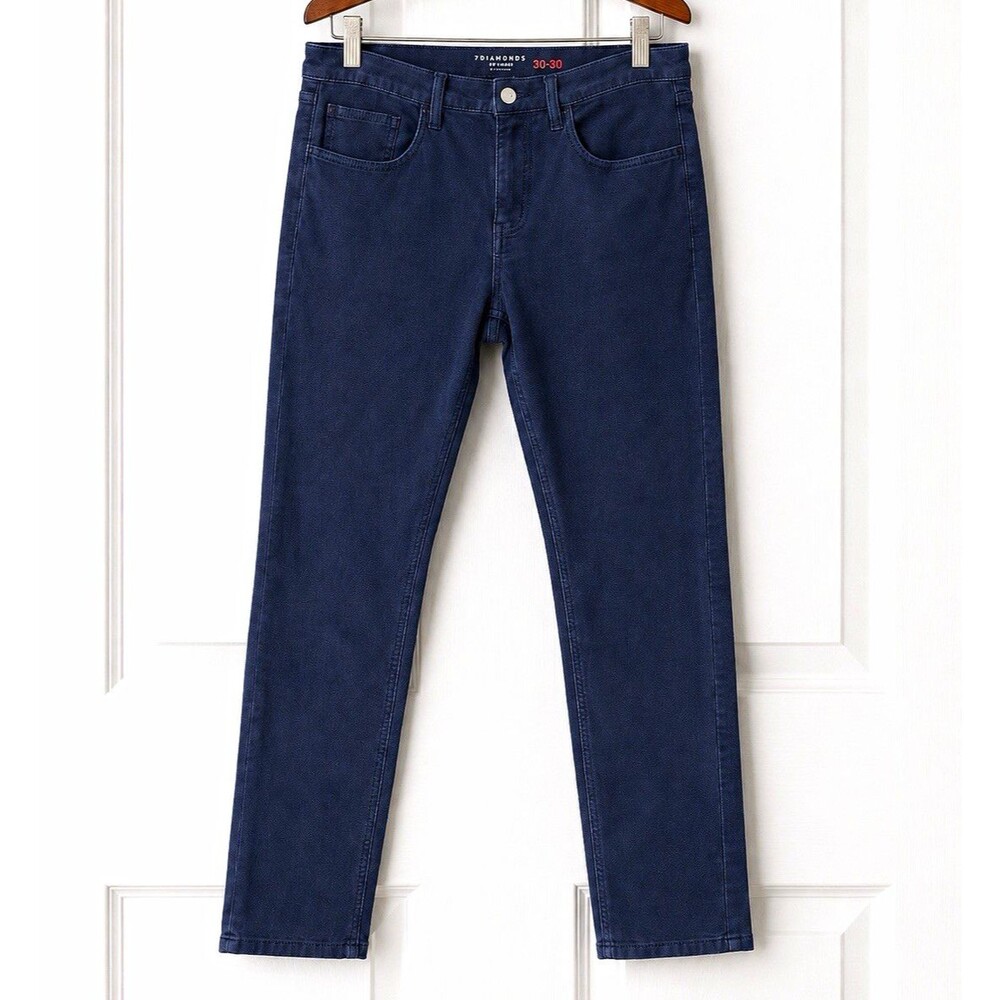 7 Diamonds Jeans Men’s Slim Straight Dark Wash Stretch 5-Pocket Denim